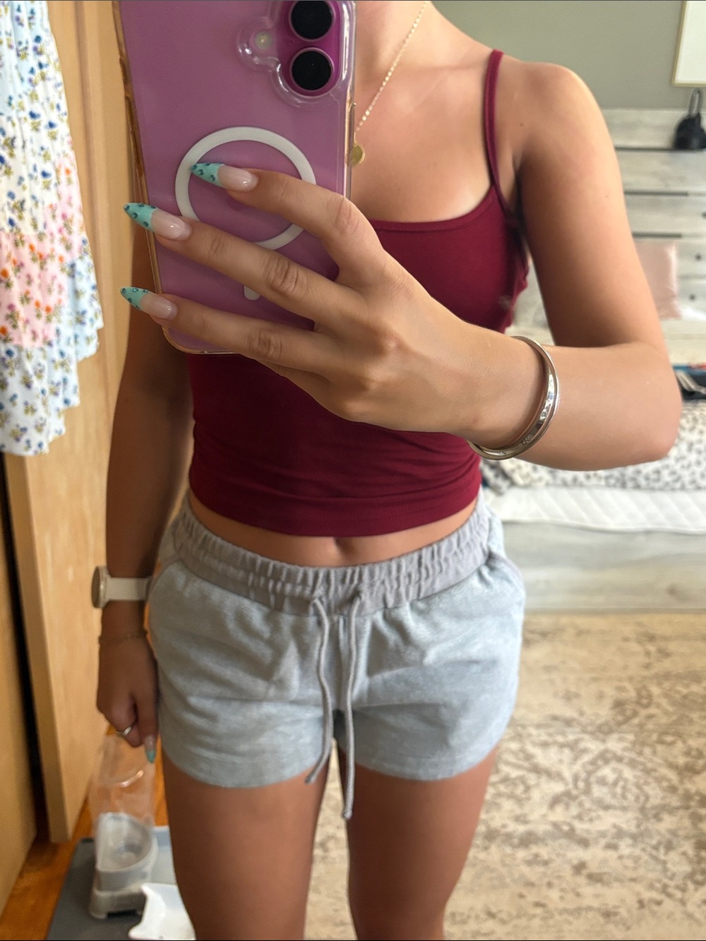 Maurices Light Gray Drawstring Athletic Shorts